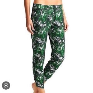 Athleta Pants Womens Green Floral Palm Leaf Athleisure